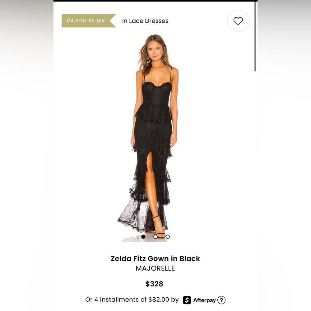 MAJORELLE Black Zelda Fitz Gown - Revolve